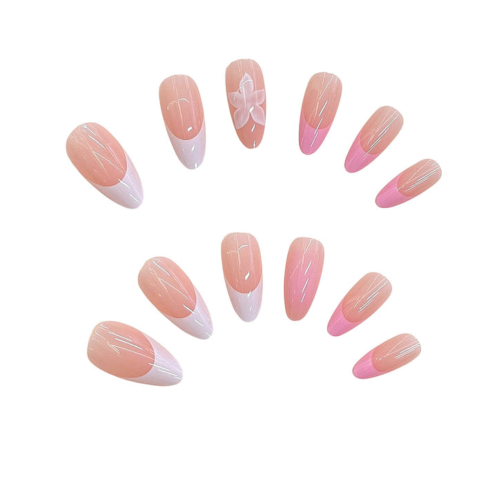 Artistic Floral Press-On Nail Design Bowlift