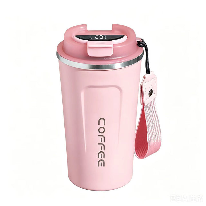 Insulated Stainless Steel Travel Coffee Tumbler with Leakproof Lid and Carry Strap Bowlift