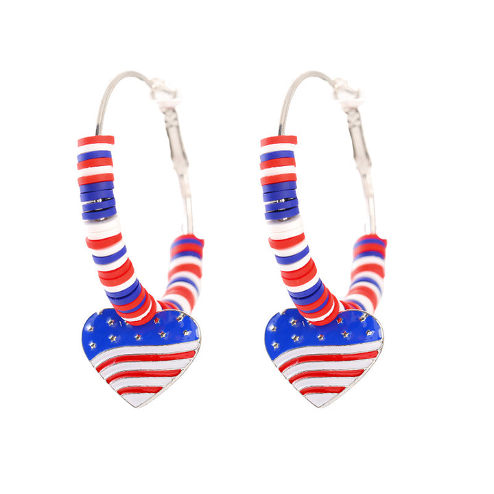 Women nan enamel horseshoe earrings with star motif and fishhook closure Bowlift