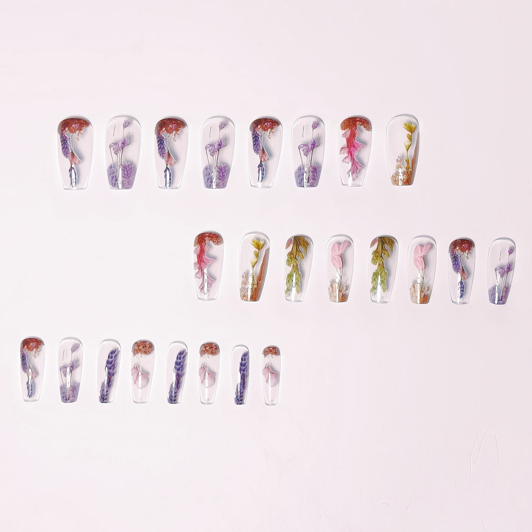 Floral Dipped Nail Art Bowlift