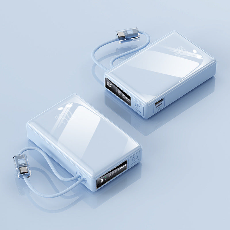 compact power bank with integrated cable and digital charging display Bowlift