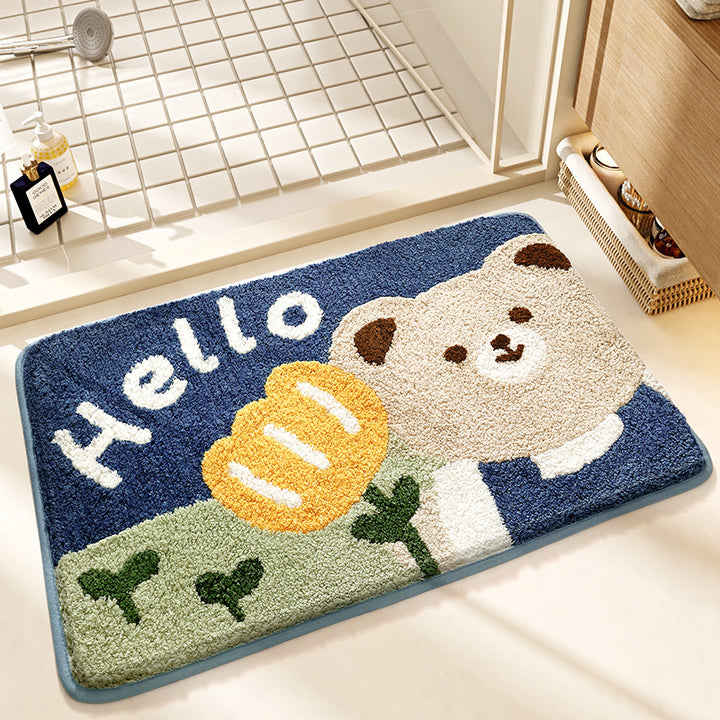 Cute Cat-Themed Bath Mat Bowlift