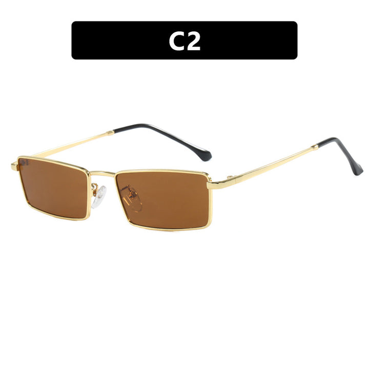Women square sunglasses with metallic frame and comfortable nose pad Bowlift