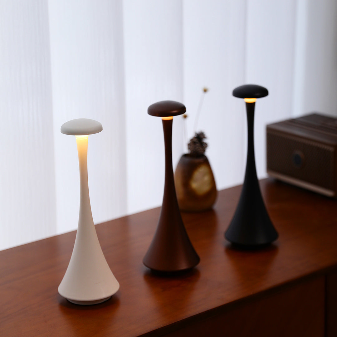 Compact rechargeable touch LED ambient desk lamp with flexible stem Bowlift