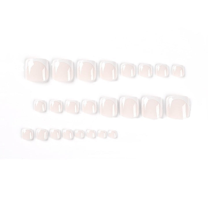 Premium French Tip Press-On Toe Nails Bowlift