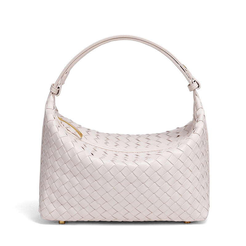 Woven Leather Handbag Bowlift
