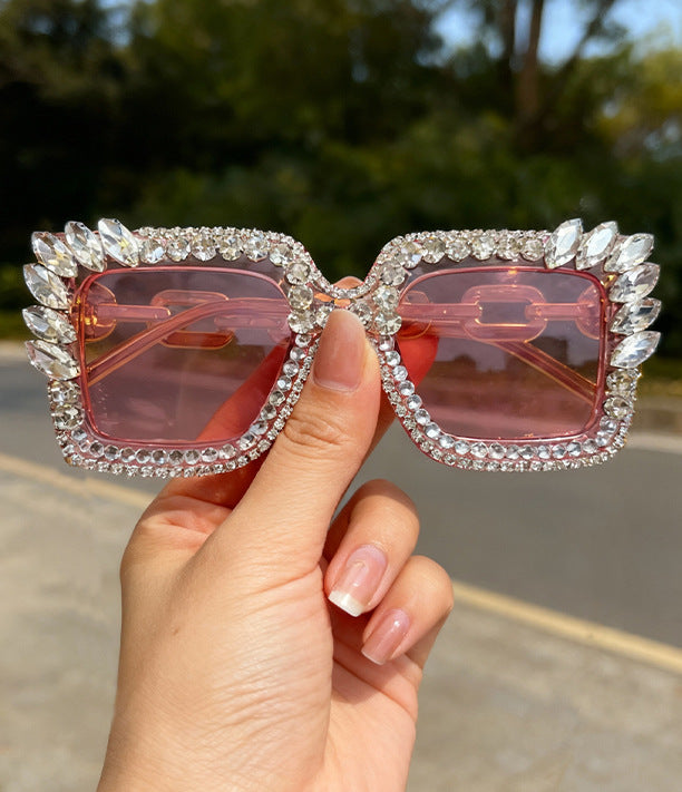 Decorative Rhinestone Embellished Sunglasses Bowlift
