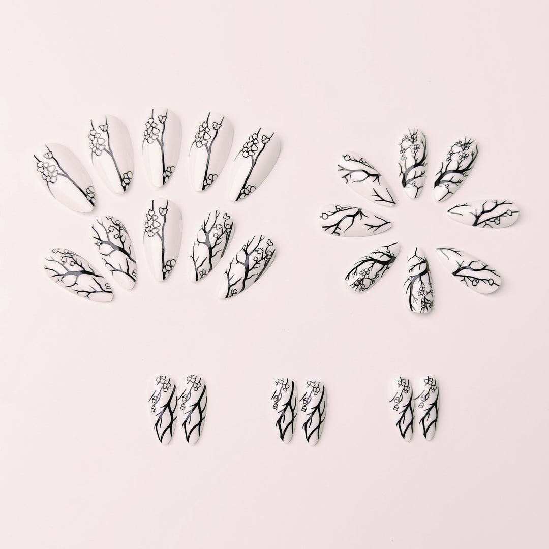 Artistic Branch Pattern Nail Art Bowlift