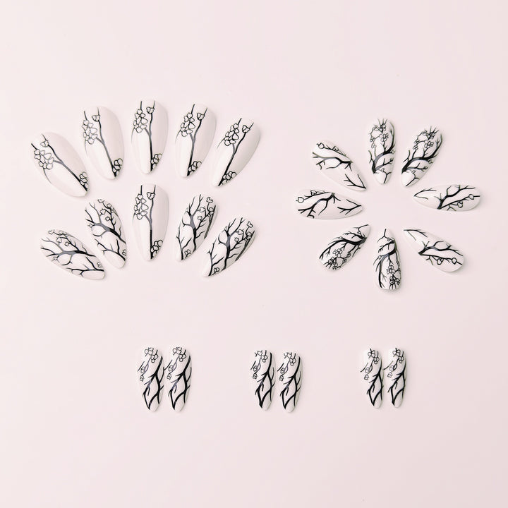 Artistic Branch Pattern Nail Art Bowlift
