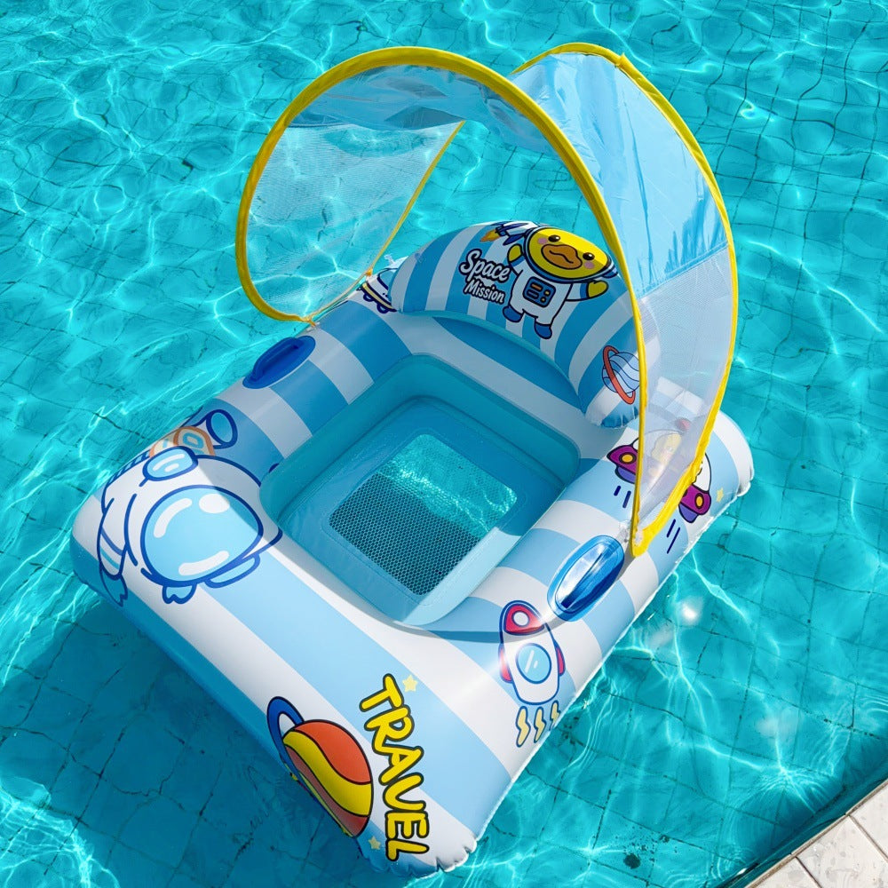 Inflatable Pool Lounger with Sun Canopy Bowlift