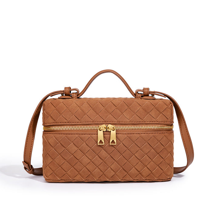 Handcrafted Textured Leather Crossbody Bag Bowlift