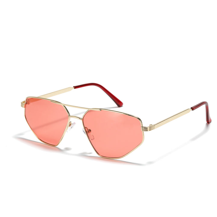 Ladies geometric sunglasses with elegant metal frame Bowlift