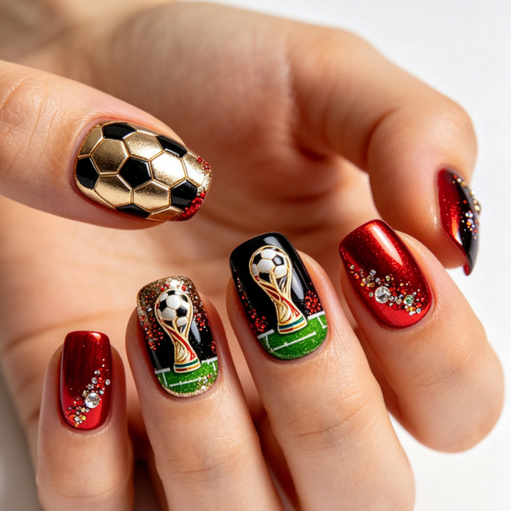 Sporty Football Art Nails Bowlift