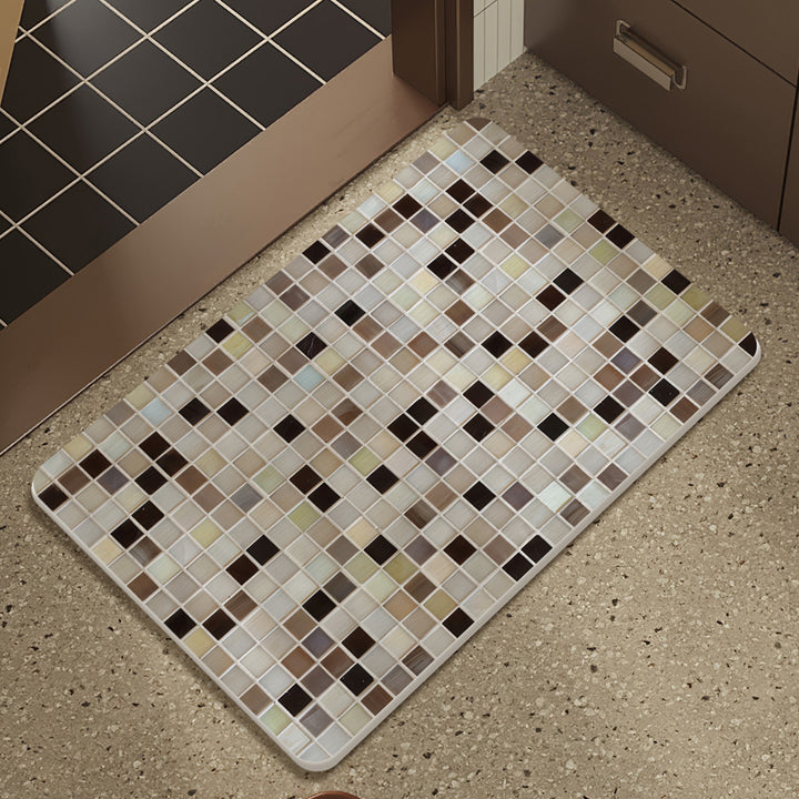 Mosaic Design Bath Mat Bowlift