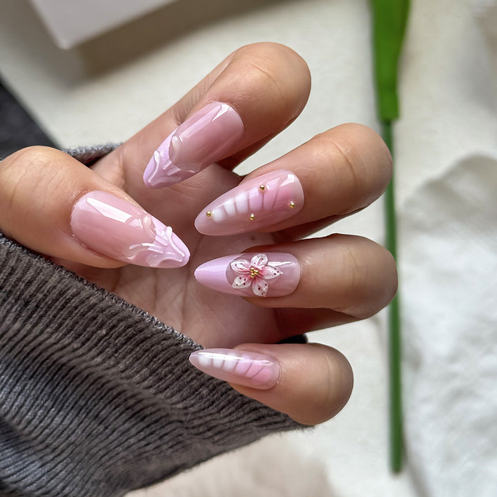 Floral Art Press-On Nail Set Bowlift