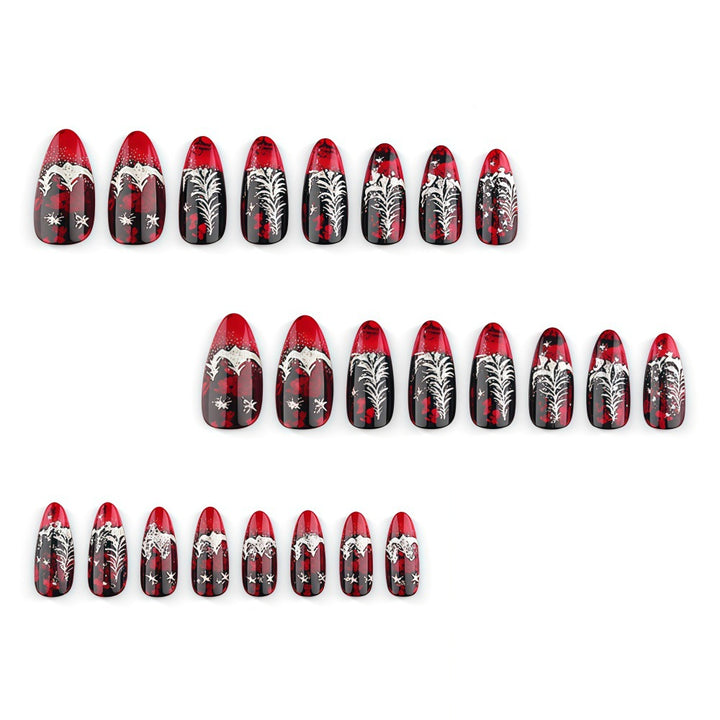 Artificial nails in elegant winter design with 3D Christmas tree motifs Bowlift