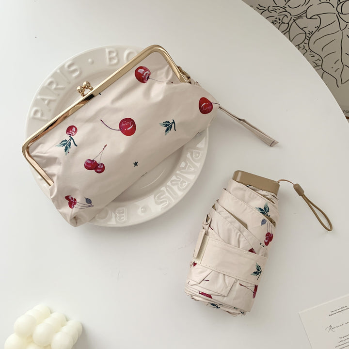 Ladies elegant folding umbrella with floral design and practical case Bowlift