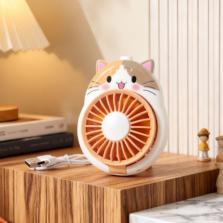 Women's Portable Spray Hand Fan in Cute Duck Design Bowlift