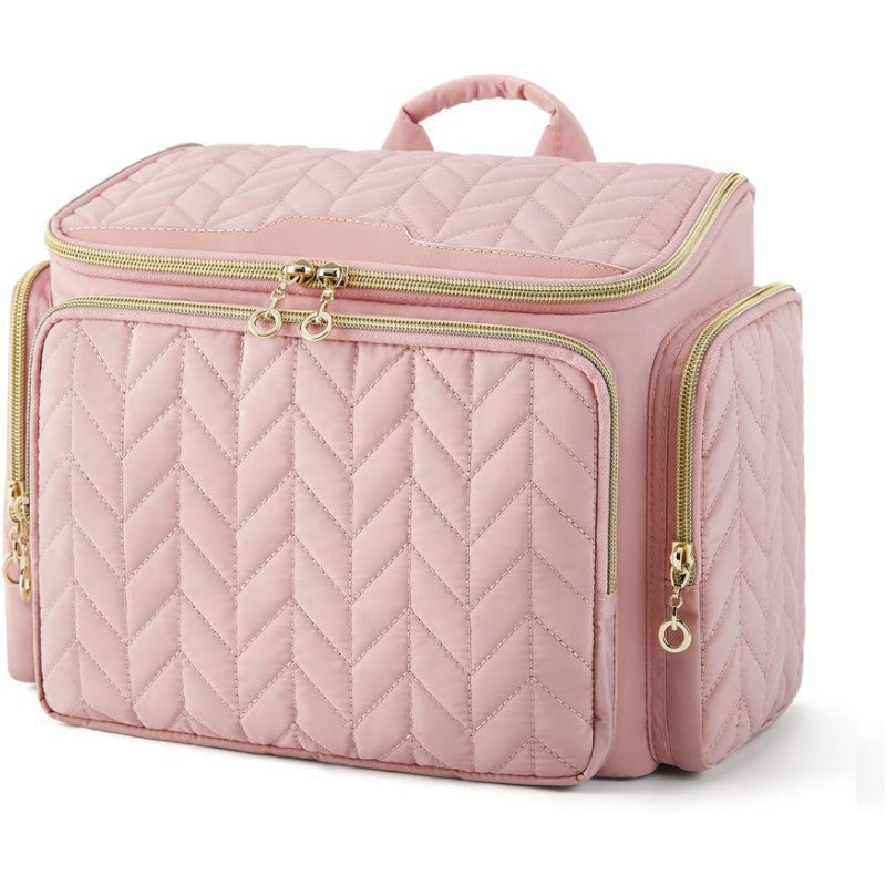 Cosmetic Organizer Bag with Structured Quilting Bowlift