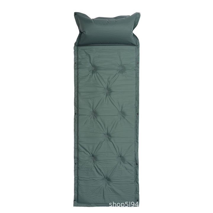 tufted insulated roll-out camping sleep mat with integrated pillow and modular snap connectors Bowlift