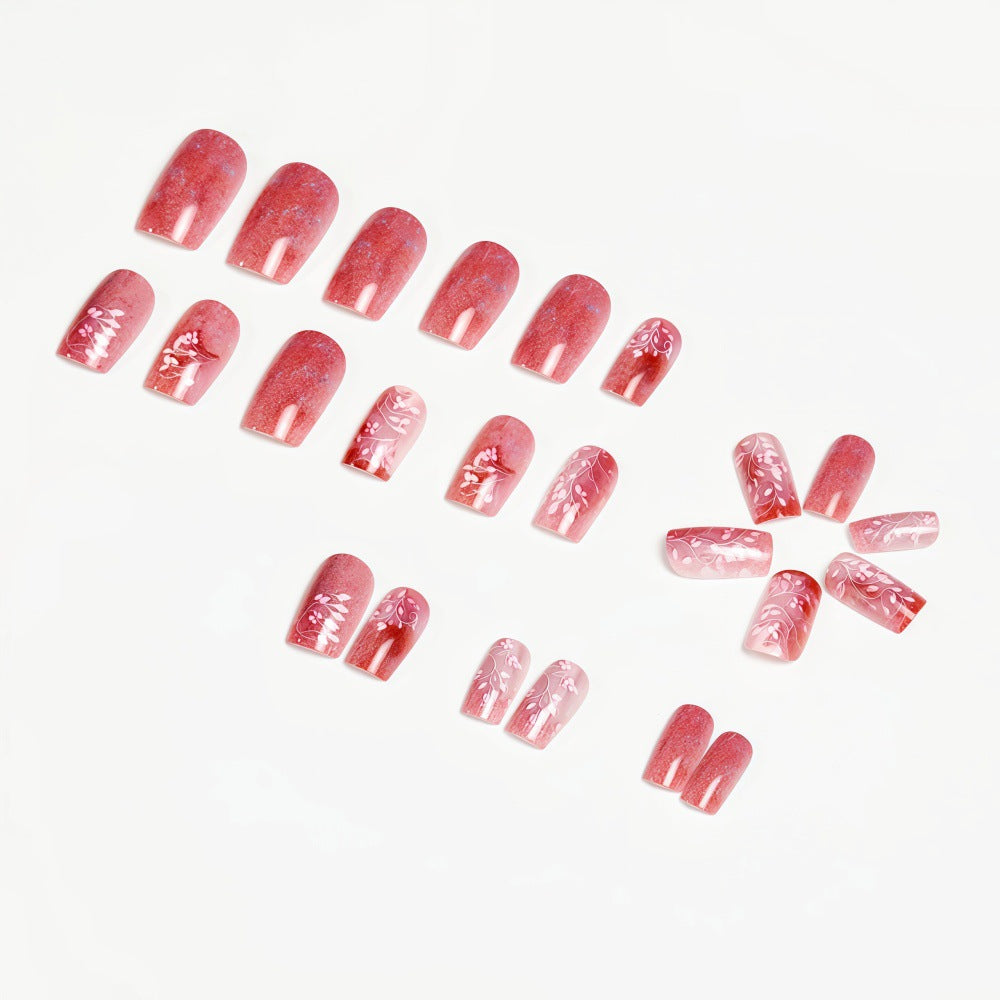 Artificial nails in elegant floral design Bowlift