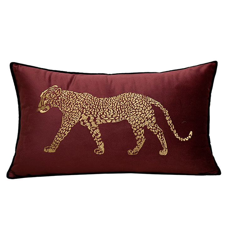 Artistic Leopard Embroidered Decorative Cushion Cover