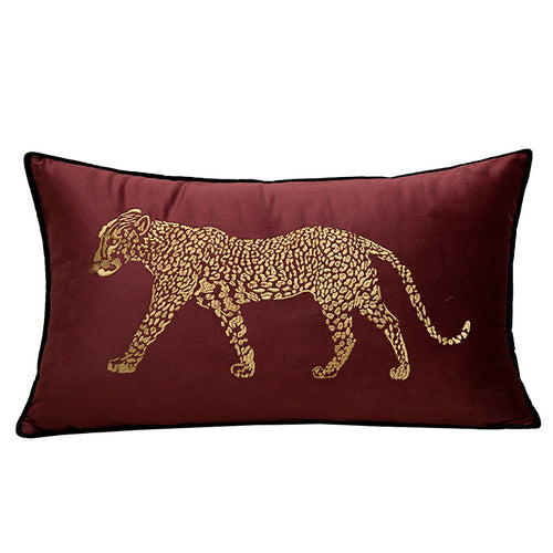 Artistic Leopard Embroidered Decorative Cushion Cover