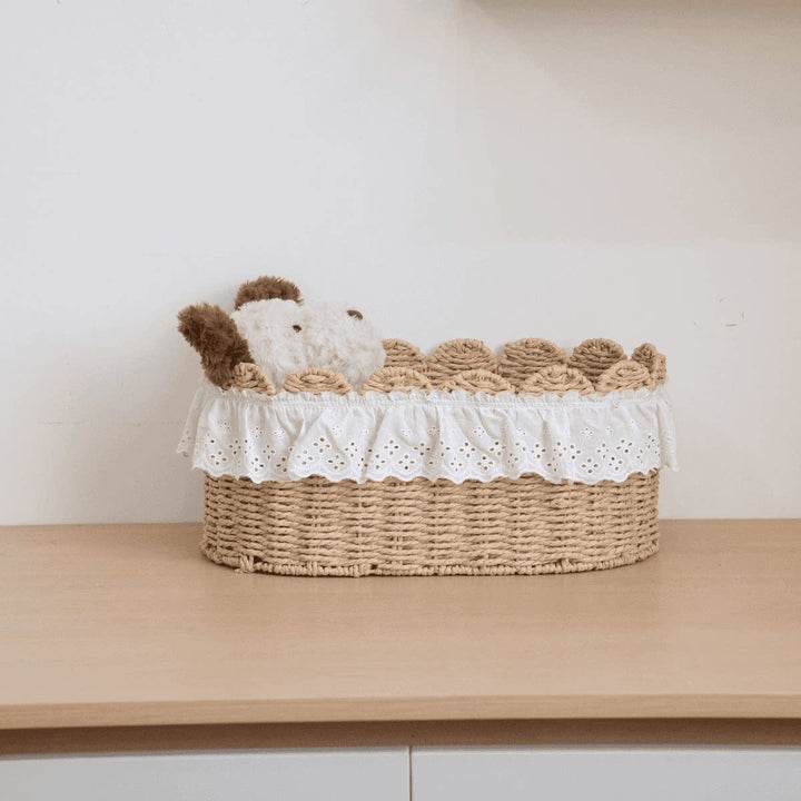 Charming storage basket with ruffle detail Bowlift