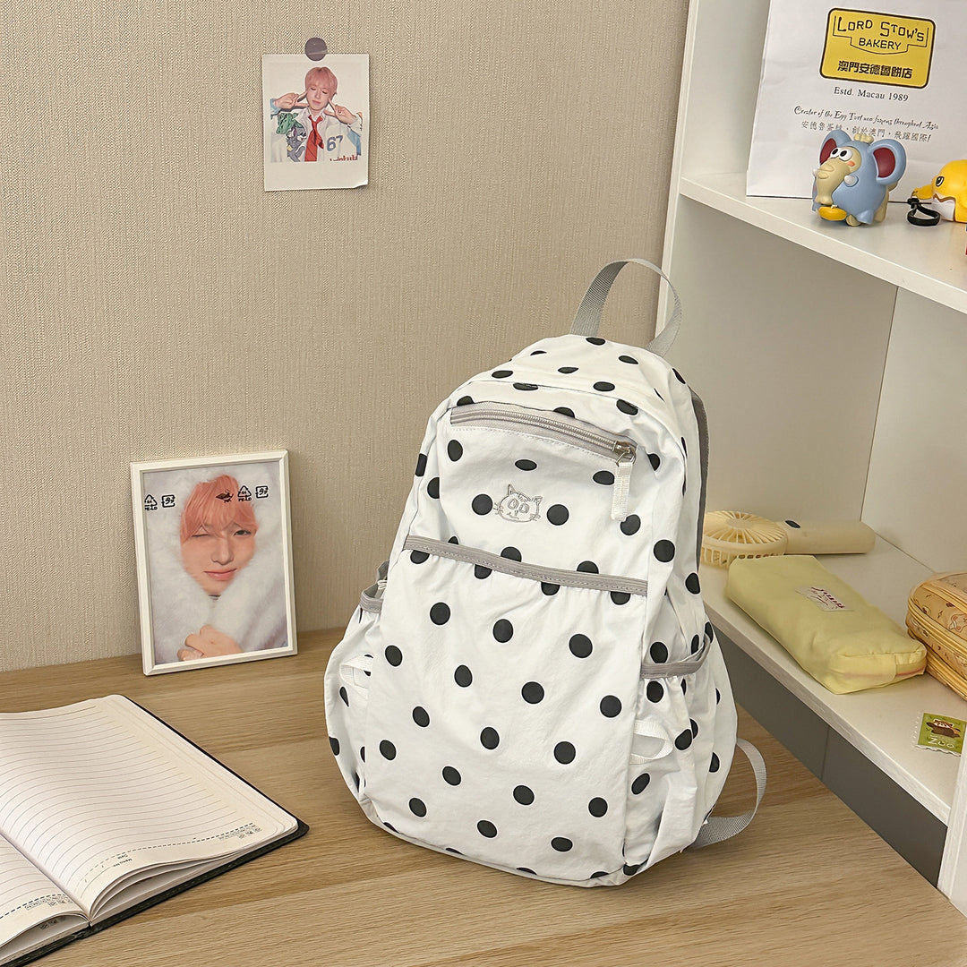 Polka Dot Patterned Backpack