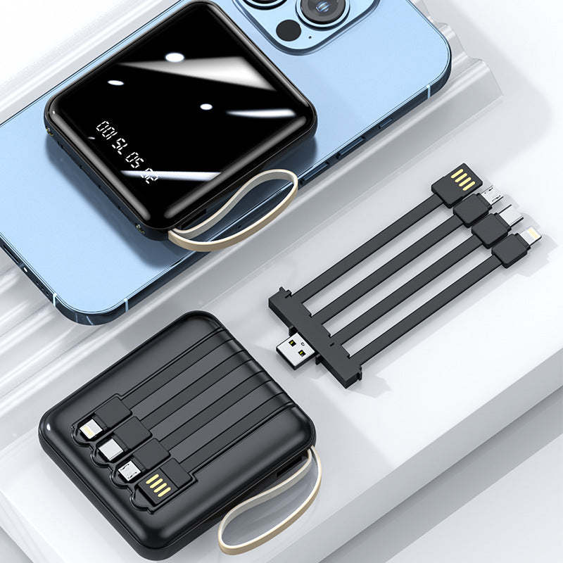Multifunctional power bank with integrated charging cable Bowlift