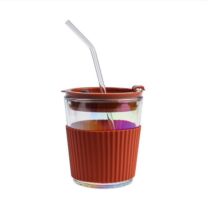 Ladies Insulated Drinking Cup with Flexible Silicone Cover and Integrated Straw Bowlift