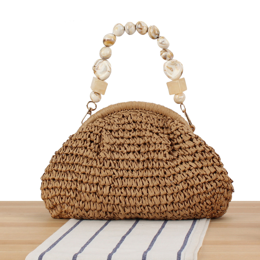 Stylish handbag with colorful bead handle Bowlift
