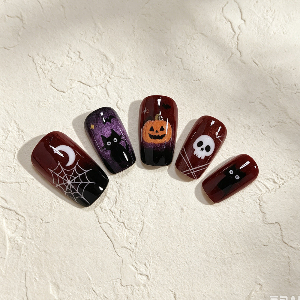 Halloween-Themed Press-On Nail Art Bowlift