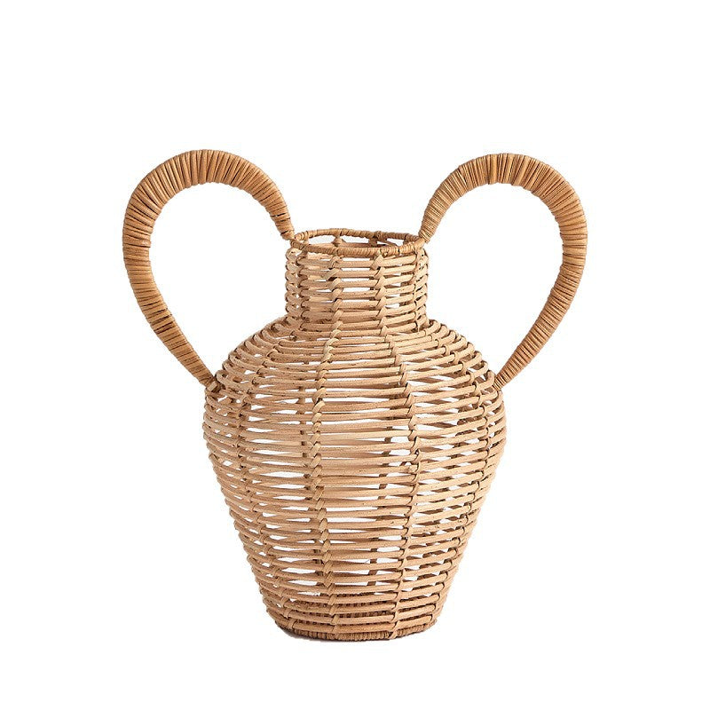 Decorative vase made of woven natural material Bowlift