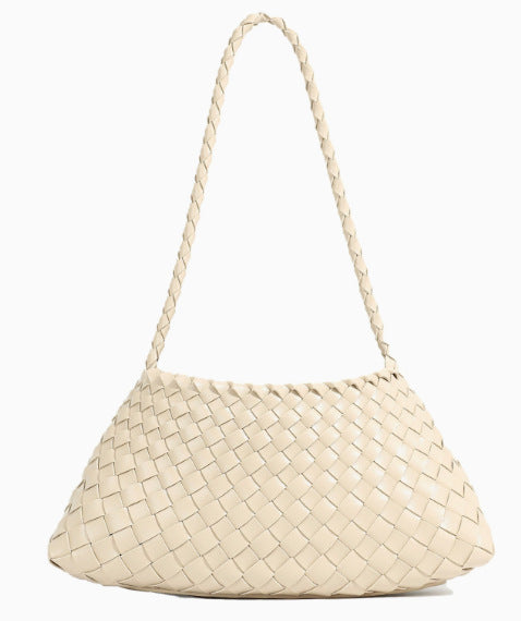 Textured Woven Slouchy Shoulder Bag Bowlift