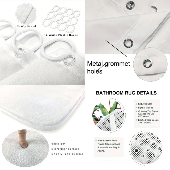 Digital Bow Pattern Bathroom Décor Set Bowlift