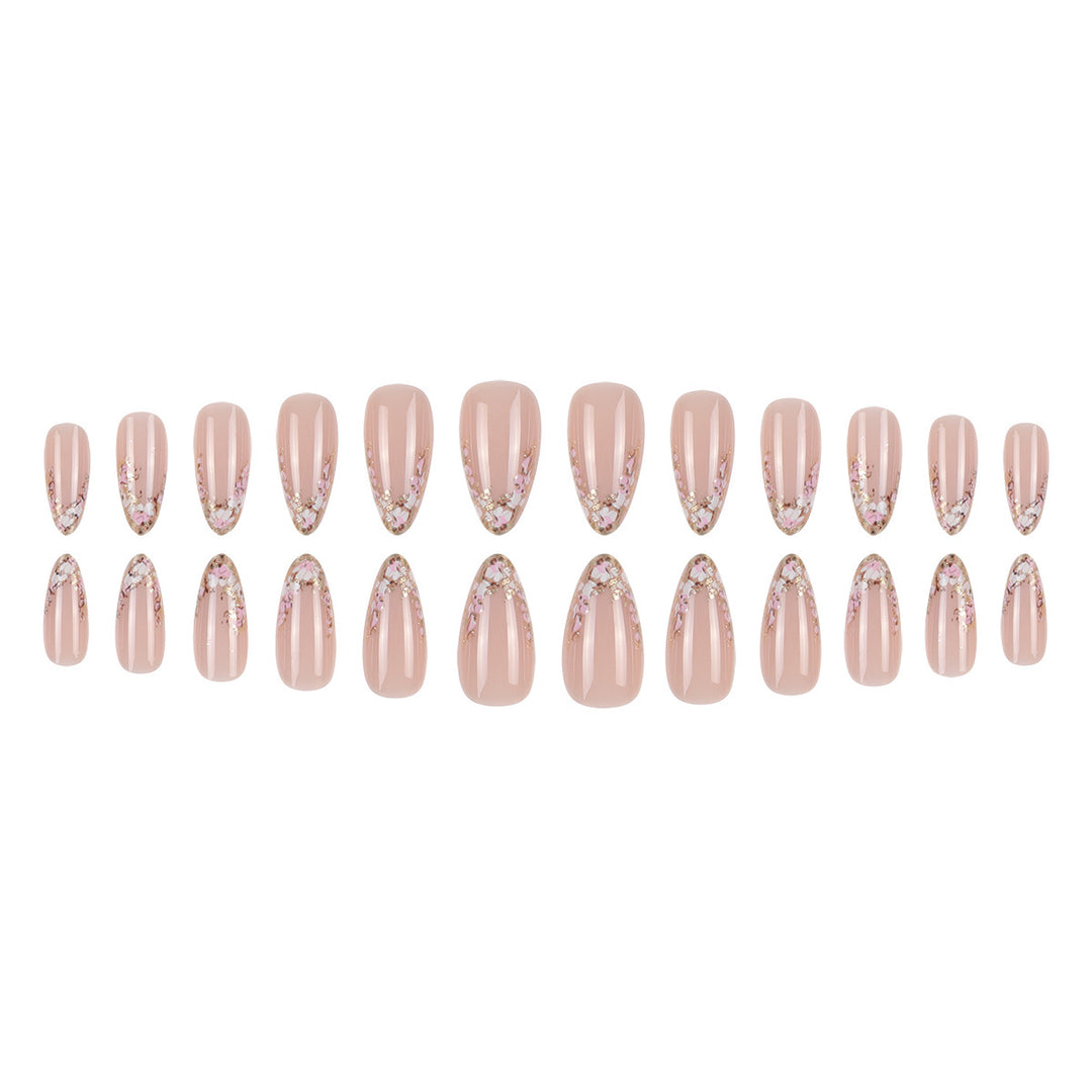 Floral-Embellished Stiletto Press-On Nails Bowlift