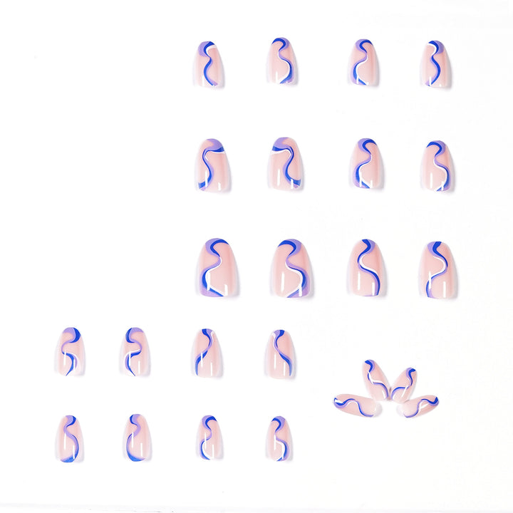 Creative Nail Art with Wave Pattern Bowlift