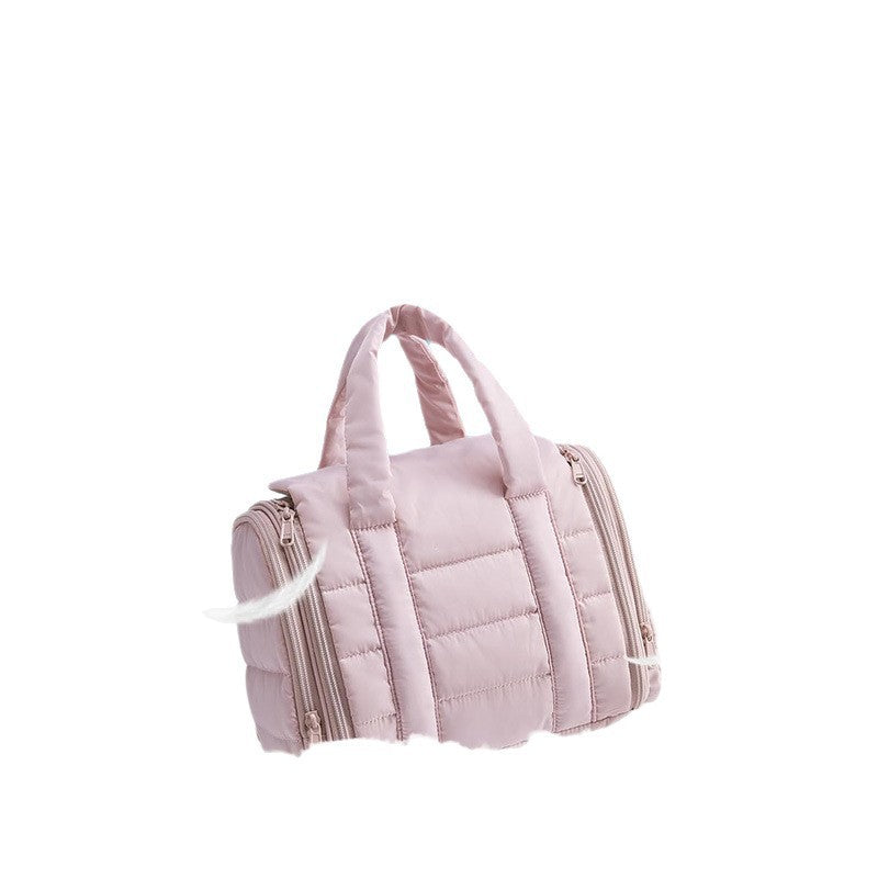 Cosmetic Organizer Bag with Removable Hook and Transparent Compartments Bowlift