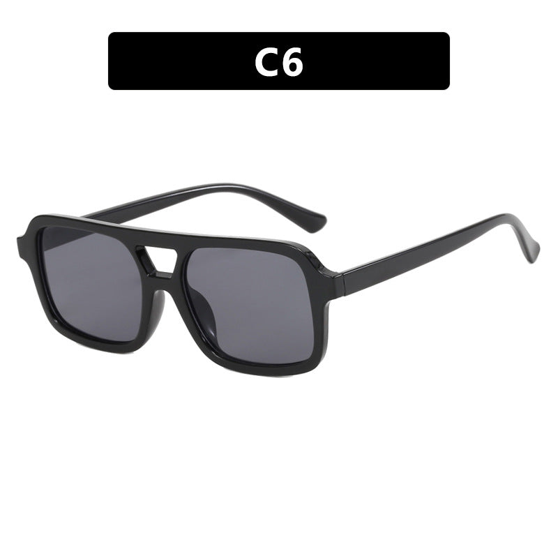 Women's modern square sunglasses with protective UV filter and transparent frame Bowlift
