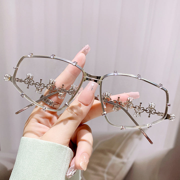 Ladies designer glasses with glamorous accent and sparkling glitter stones Bowlift