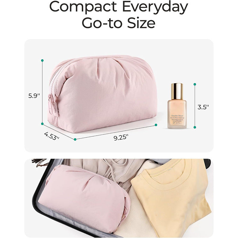 Cosmetic organizer bag with elegant design and multiple compartments Bowlift