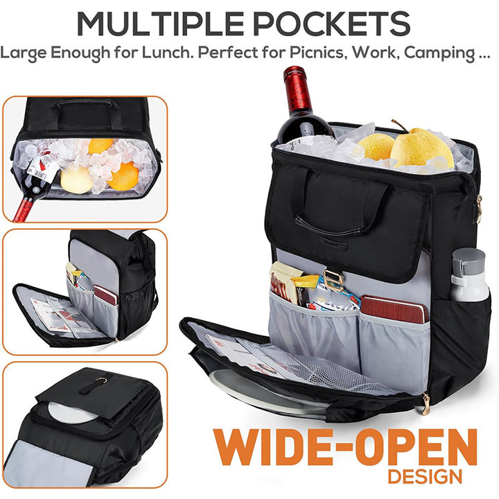 Versatile and Stylish Backpack with Insulated Compartment Bowlift