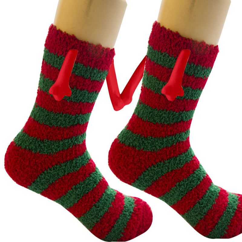 BowLift | Christmas Supplies Coral Fleece Tube Socks Warm Slipper Bed Socks Winter Soft Warm Slipper