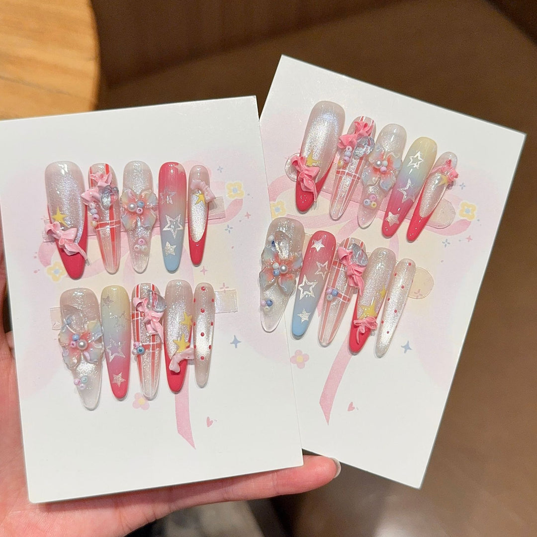 Artificial Nail Tips with Playful Design Bowlift