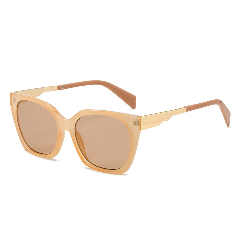 Women's oversized sunglasses with elegant transparent frame and golden accents Bowlift