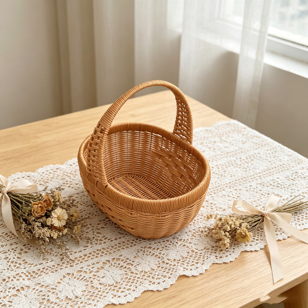 Handcrafted Woven Market Basket Bowlift
