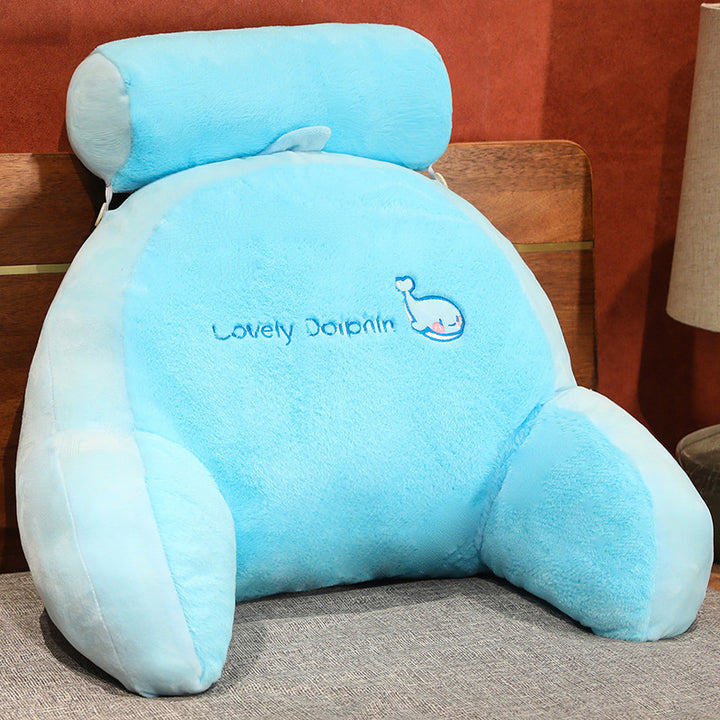 Plush back support cushion with cute rabbit motif Bowlift