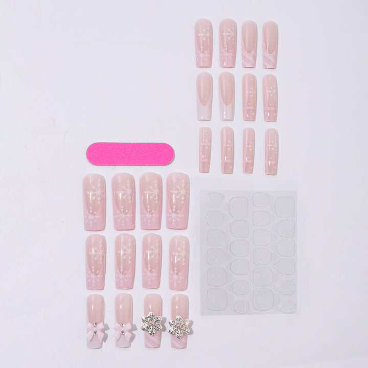Creative Nail Art Set with Delicate Flower and Glitter Accents Bowlift