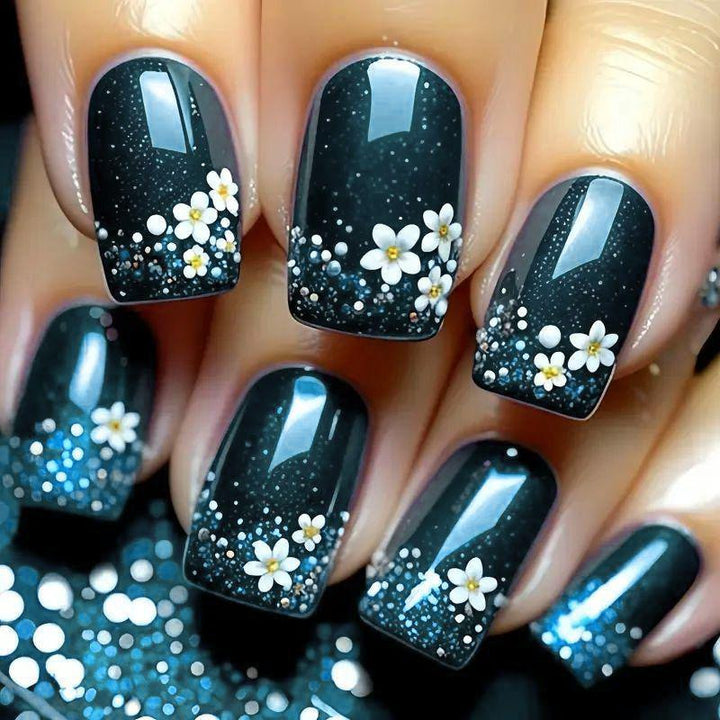 Artful Nail Tips with Flower Designs Bowlift